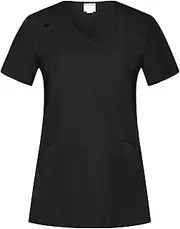 [B-well] Justina Tunics Women's Care Tunics Elderly Care Women's Tunic Women's Work Wear Short Sleeve V-Neck Anti-Wrinkle with Elastane