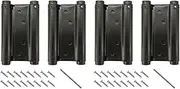 2 Pairs (4Pcs) 5 inch Double Action Spring Hinge Stainless Steel Cafe Saloon Door Swing Self Closing Black with Screws