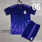 足球服 - 阿根廷男式短袖足球服紫色優質泰國 FEX 面料