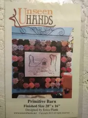 Unseen Hands Primitive Barn Quilt Pattern 20" x 16" Hand Embroidery Yo-Yos