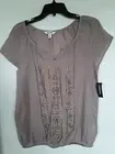 Old Navy Taupe Peasant Top womens Sz SP NEW