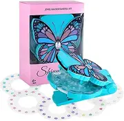 Hair Gem Stamper for Girl - Butterfly Shape Gem Stapler Set for Hair,Shining Gemstone Hairstyles Tool With 15 Rhinestones for Dance Festival Home Entertainment Stage