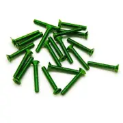 20pcs M3x20mm Countersunk Screws Anodized 6063 Aluminum Hex Socket (Green)