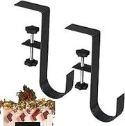 shpuuyy Stocking Hangers for Mantel,No Drilling Clamp- Backpack Hanger | Adjustable Bag Holder Garland Stocking Hangers, Multifunctional Desk Hook Clamp for Home Business