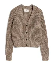 AMI Paris Chunky Knitted Cardigan S,M Dark coffee/light sand color