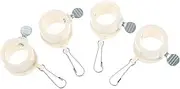 MINAOLULUS 4Pcs Flagpole Rings with Metal Clip Durable Flag Fasteners for Outdoor Use Rotating Wrap Design for Flag Mounting and Display White