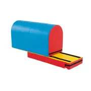CostwayMailbox Tumbling Aid Trainer Gymnastics Vaulting Box with Detachable Mat-Blue