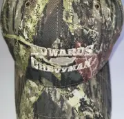 Camo Mossy Oak Edward's Chevyman Hat Chevrolet Bowtie Outdoor Cap Mens Size OSFM