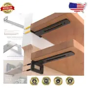 Sleek Openwork Shelf Support Brackets - 12 Inch Heavy Duty, 6 Pack in Black