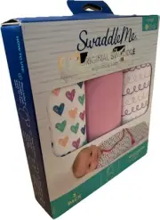 SwaddleMe by Ingenuity Original Swaddle, 100% Cotton, Improves Sleep & Calms Sta