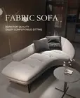 Curved Chaise Lounge Velvet Fabric 1.7M / 2M Daybed Sofa Chair