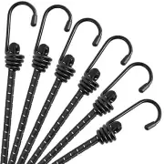 6 Pack 24 Inch Heavy Duty Elastic Bungee Cords with Hooks for Tarps Camping