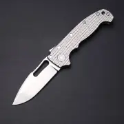 Demko Knives AD20S Harpoon Drop Point Exclusive - Textured Titanium / 20CV