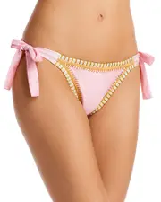 Platinum inspired by Solange Ferrarini Crochet Trim Side Tie Bikini Bottom - Exclusive