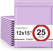 Fuxury Bubble Mailers 12x15" Lavender Purple Padded Envelopes 25 Pack Large Bubble Mailer Strong Adhesion Padded Mailer,Self-Seal Envelope for Mailing Small Business,Magazine, Clothing.