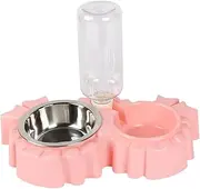Milisten Pet Double Dish Feeder 1 Plastic Dog Cat Food and Water Bowl Automatic Pet Waterer for Small Medium Large Dogs and Cats