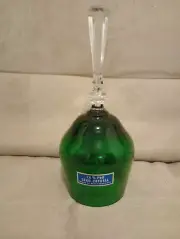 Emerald Green Lead Crystal 7" Bell Made In West Germany