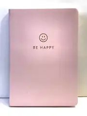 Eccolo Pink Be Happy Smiley Face Journal Notebook with Bookmark