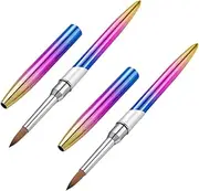 BESTYASH 2Pcs Nail Art Brush Gradient Color DIY Nail for Manicure Precision Brush Heads at Home