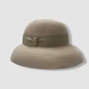 $355 Borsalino Women's Pink Velour Rabbit Felt Audrey Bucket Hat Size M