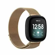 For Fitbit Versa 4 /Versa 3 Replacement Band Milanese Magnetic Wristband Watch Magnetic (Rose Gold-Large Size)