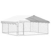 vidaXL Outdoor Dog Kennel with Roof Pet Dog Cage Crate House Lockable Playpen