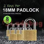 Handy Hardware 8PCE Padlocks Keyed Alike Strong Secure Multipurpose 18mm