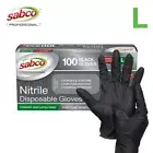 Sabco Black Nitrile Disposable Gloves Powder Free Latex Free Glove - Large