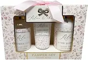 Relax & Unwind Velvet Rose Spa Gift Set – 3 Pamper Styles – Bath & Body Gift Set With Shower Gel, Lotion, Hand Cream & Puff – Birthdays, Mother’s Day & Christmas HTUK (Pamper Set)