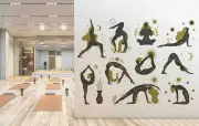 3D Abstract Woman Yoga Self-adhesive Removeable Wallpaper Wall Mural