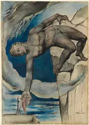 William Blake - Antaeus setting down Dante Giclee Fine Art Print on Canvas 36"