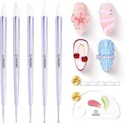 Beetles 5PCS Nail Art Dotting Tools Nail Art Sculpture Pen, Dual-Head Resin Nail Art Tools, Carving Drawing Tool, Silicone Brushes Set Pottery Clay Sculpting Tools Modeling Painting Tool DIY Art