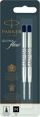 PARKER QUINKflow Ballpoint Pen Ink Refill, Medium Tip, Black, 2 Pack