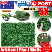 5x Artificial Plant Wall Panels Grass Hedge Fake Vertical Garden Ivy Mat Foliage