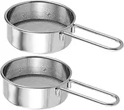 Gatuida 2pcs Handheld Mini Flour Sieve Baking Gadgets Small Flour Sifter Mini Sieve Strainer Sifter for Baking Handheld Flour Sifter Coffee Powder Sieve Silver 304 Stainless Steel