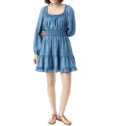 Sam Edelman Women's Bailey Chambray Peasant Dress (BRAND NEW)