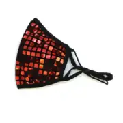 RED SQUARE BLACK SEQUIN MASK ( 122 RD )