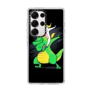 Galaxy S25 Ultra Clear Magnetic Case Unicorn T-Rex Dabbing