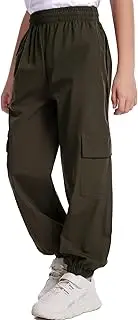 [COZYPOIN] Boys Cargo Joggers Pants Elastic Waist Lightweight Quick Dry Water Resistant Hiking Running Pants for Kids 5-14Y
