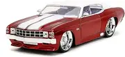 Big Time Muscle 1:24 1971 Chevy Chevelle Die-Cast Car, Toys for Kids and Adults(Red/White)