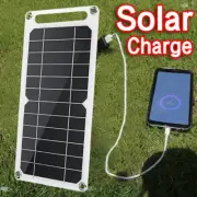10W 5V Portable USB Solar Panel Power Bank Outdoor Camping Hiking Phone Charger