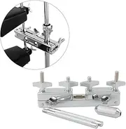 Professional Metal Connecting Clamp Holder Bracket Rod Percussion Drum Set for Cowbell Accessory Silver One Size