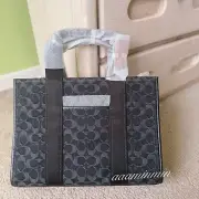 NWT Coach CP105 Smith Tote In Signature Denim Black Canvas Leather Crossbody Bag