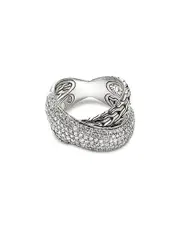 John Hardy Sterling Silver Jh Essentials Diamond Crossover Ring, 1.77 ct. t. w.