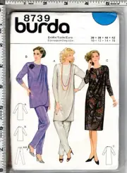 Missed Dress/Tunic, Pants Vintage Burda Sewing Craft Pattern 8739 10-16 SEALED