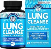 Lung Support Supplement - Mullein Capsules for Lung Cleanse and Detox - Made in USA - Respiratory System & Mucus Clear - Vegan Supplement for Lung Detox & Respiratory Support - 60 Capsules