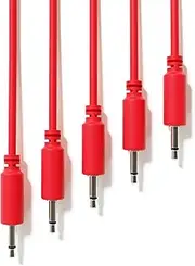 ExcelValley - 5-Pack - Mono Modular Patch Cables - TS 3.5mm 1/8" Eurorack Synthesizer [Red | 200 cm - 78.74"]