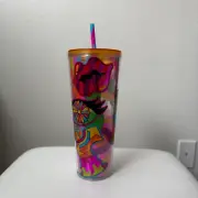 Starbucks Tim Singleton Glitter Cold Cup Tumbler, NWOT, 24 oz Venti Pride 2023