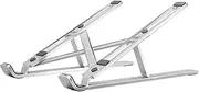 Laptop Stand, Ergonomic 6-Height Adjustable Laptop Riser Holder with Anti-Slip Siliconen for MacBook Pro Air, Dell, Samsung Most 11-15.6" Laptops,Silver