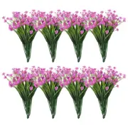 Artificial Flower Heads, Plastic Mini Peony Hydrangea Purple Red Faux 24Pcs
